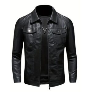 CAMPERA DE CUERO NEGRO